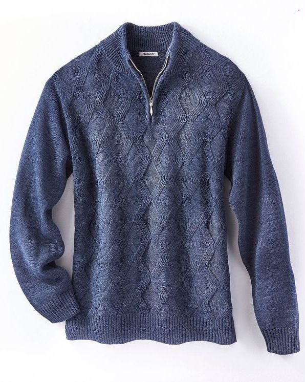 Pull laine mélangée col zippé