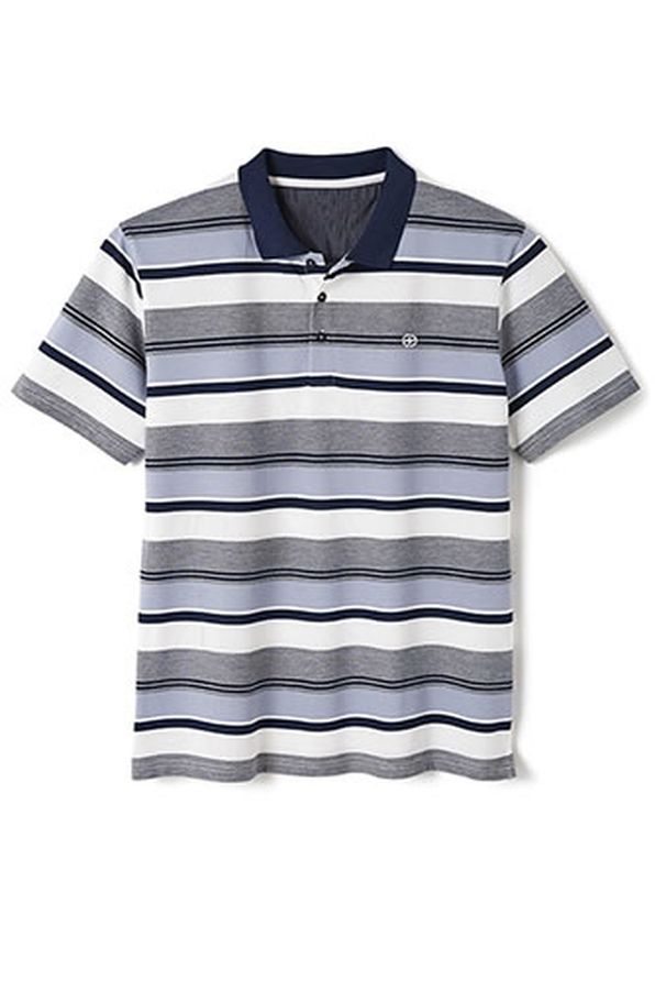 Polo maille piquée rayée