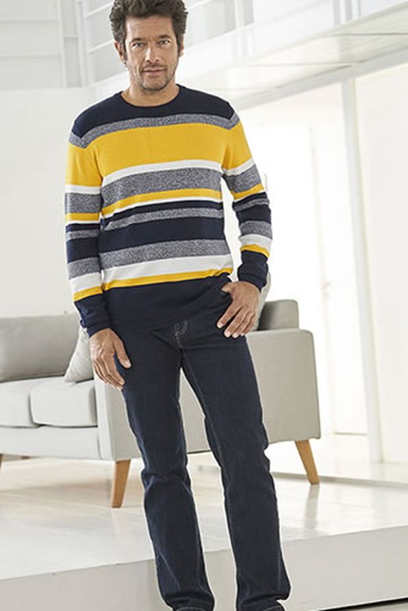 Pull rayé pur coton