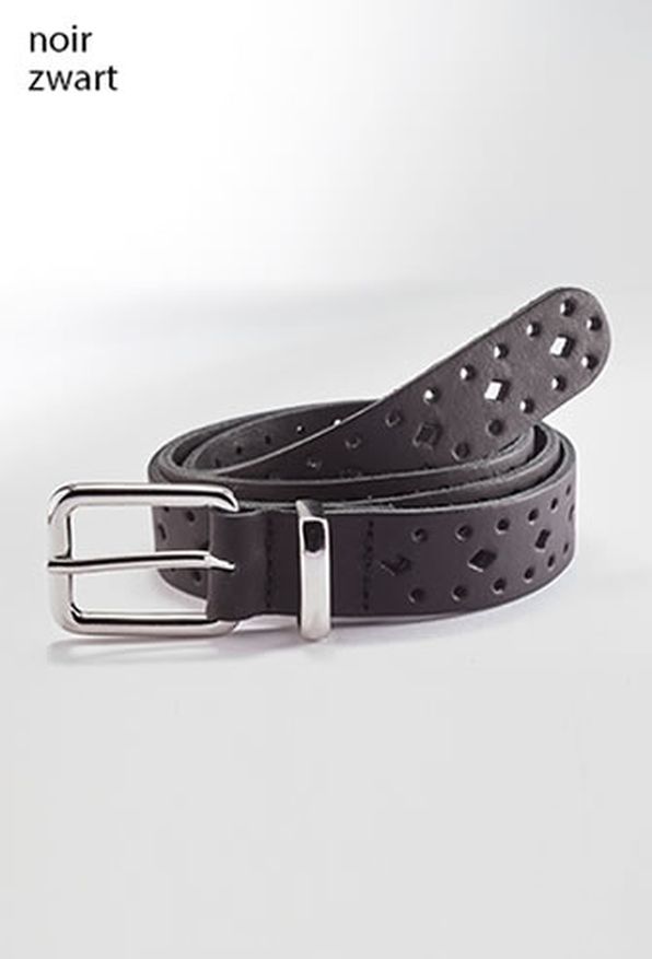 Ceinture croûte de cuir vachette perforée