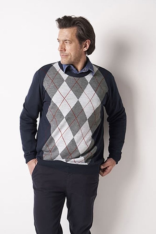 Pull jacquard laine mélangée