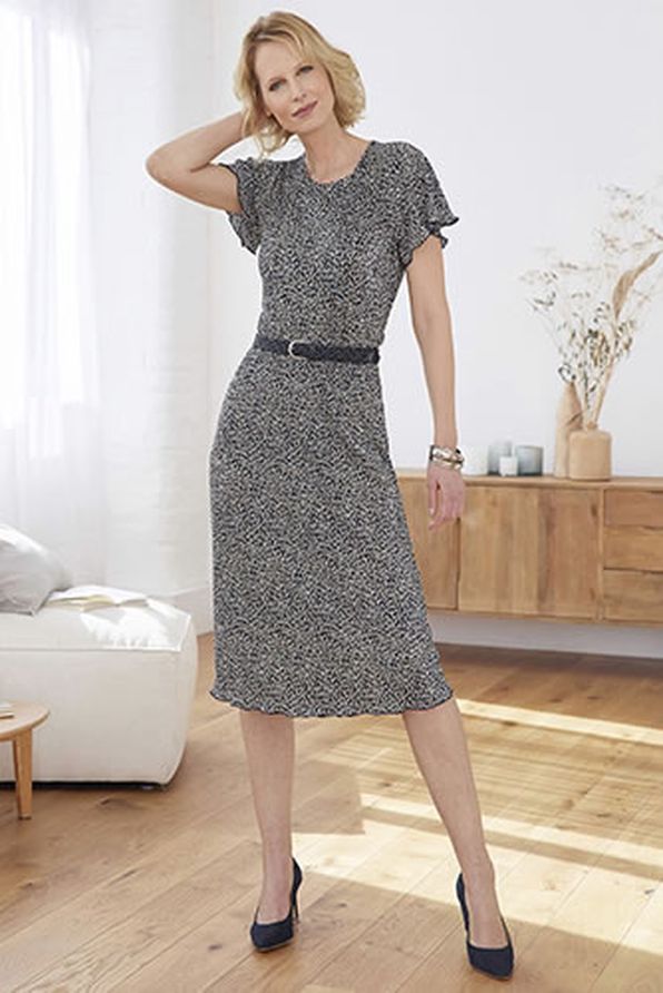 Robe - Les plissés permanents imprimés