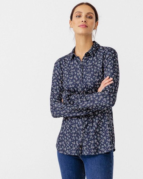 Chemisier maille chaude imprimé graphique