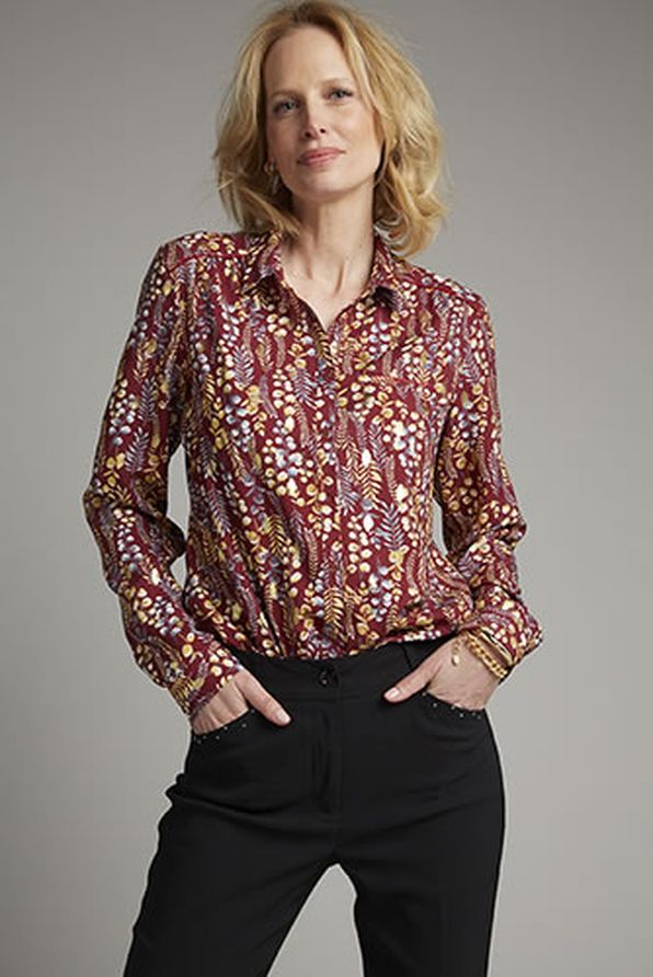 Chemisier doux et fluide motif brillant
