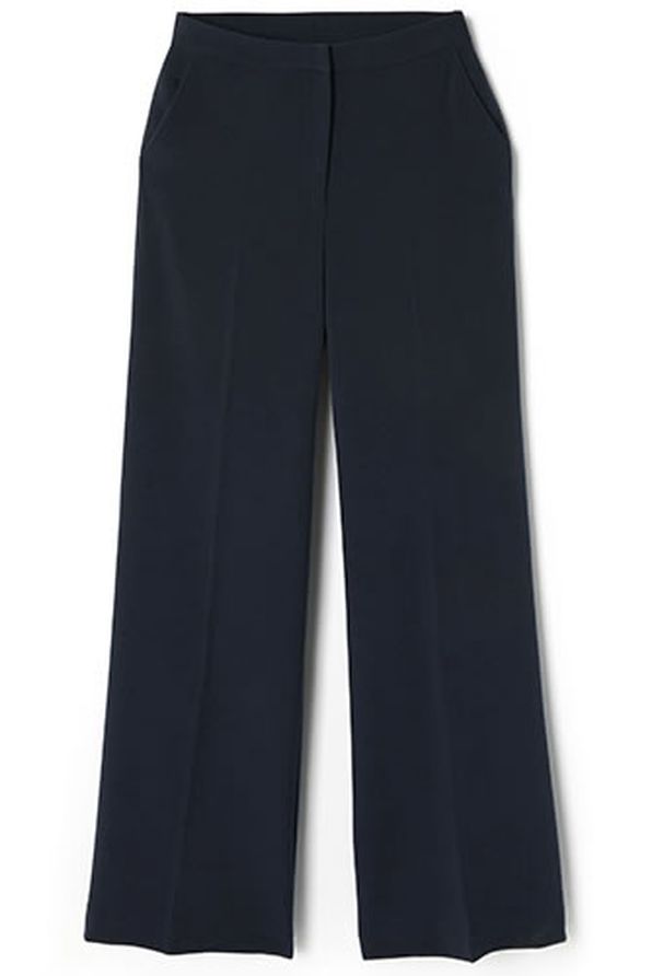 Pantalon crêpe stretch jambes larges