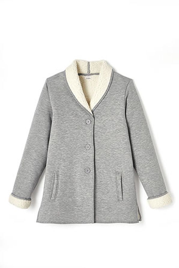 Robe de chambre double face fourrée