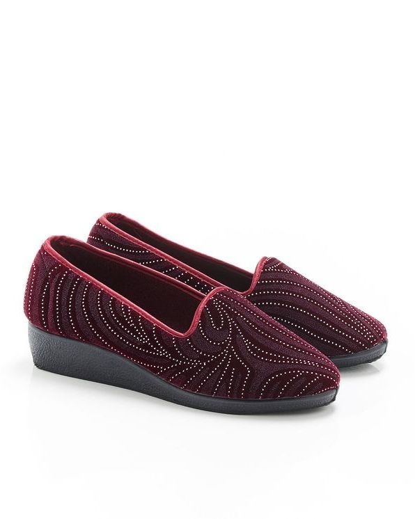 Pantoufles velours imprimé fantaisie
