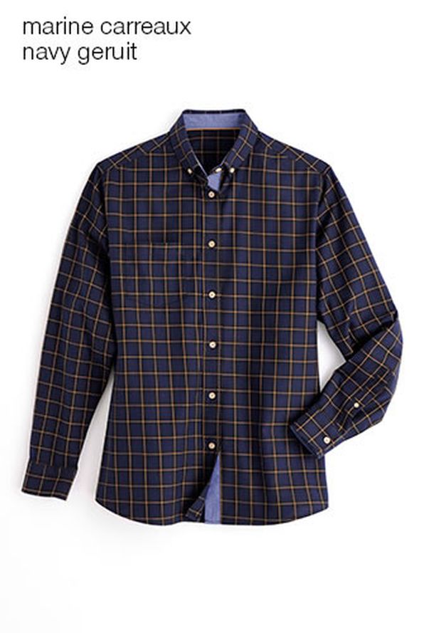 Chemise à carreaux pur coton popeline