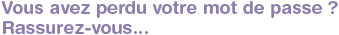 Vous avez perdu votre identifiant? Rassurez-vous