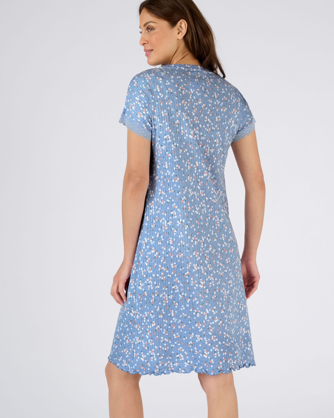 Chemise de nuit en maille pointelle