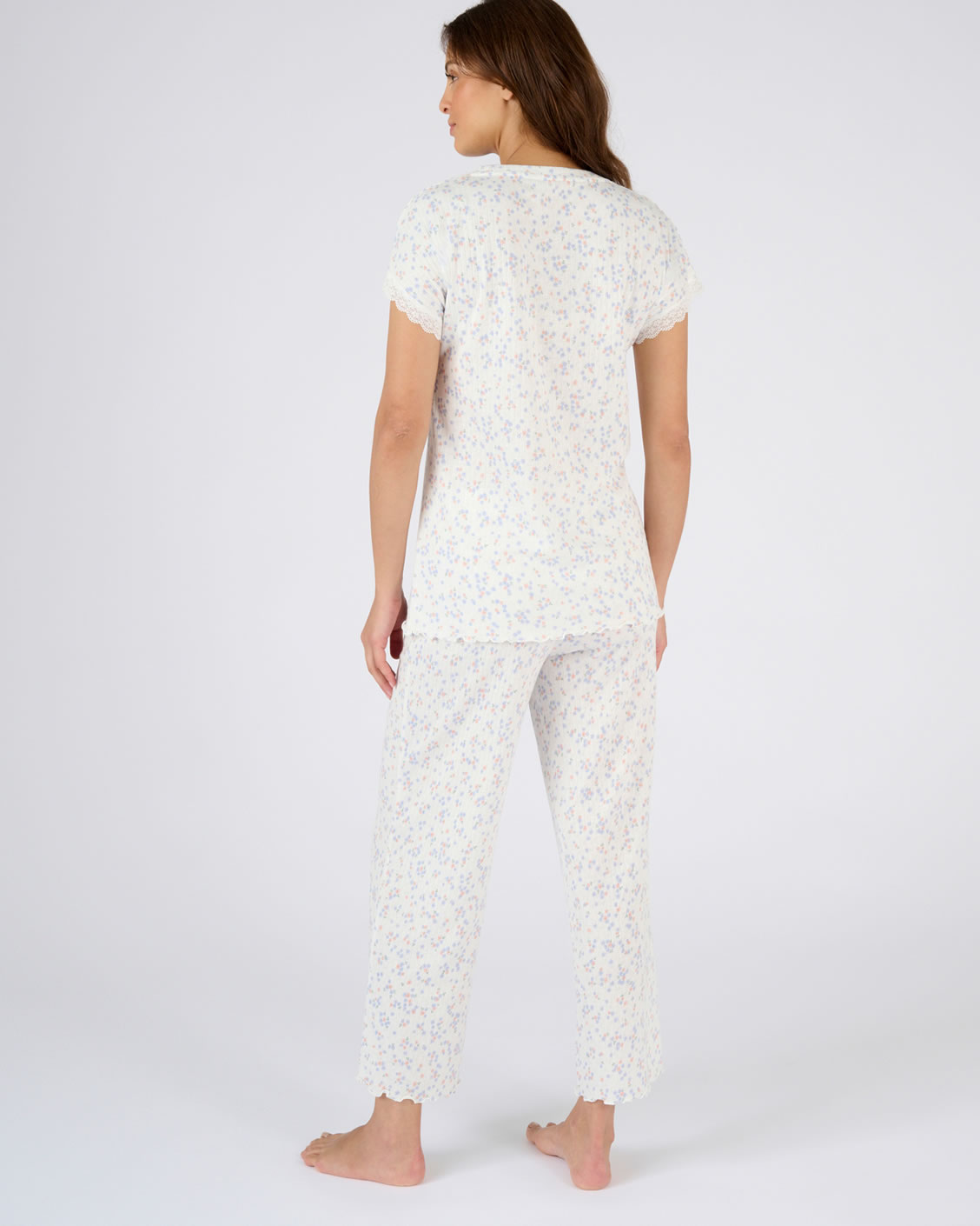 Pyjama 7/8ème en maille pointelle
