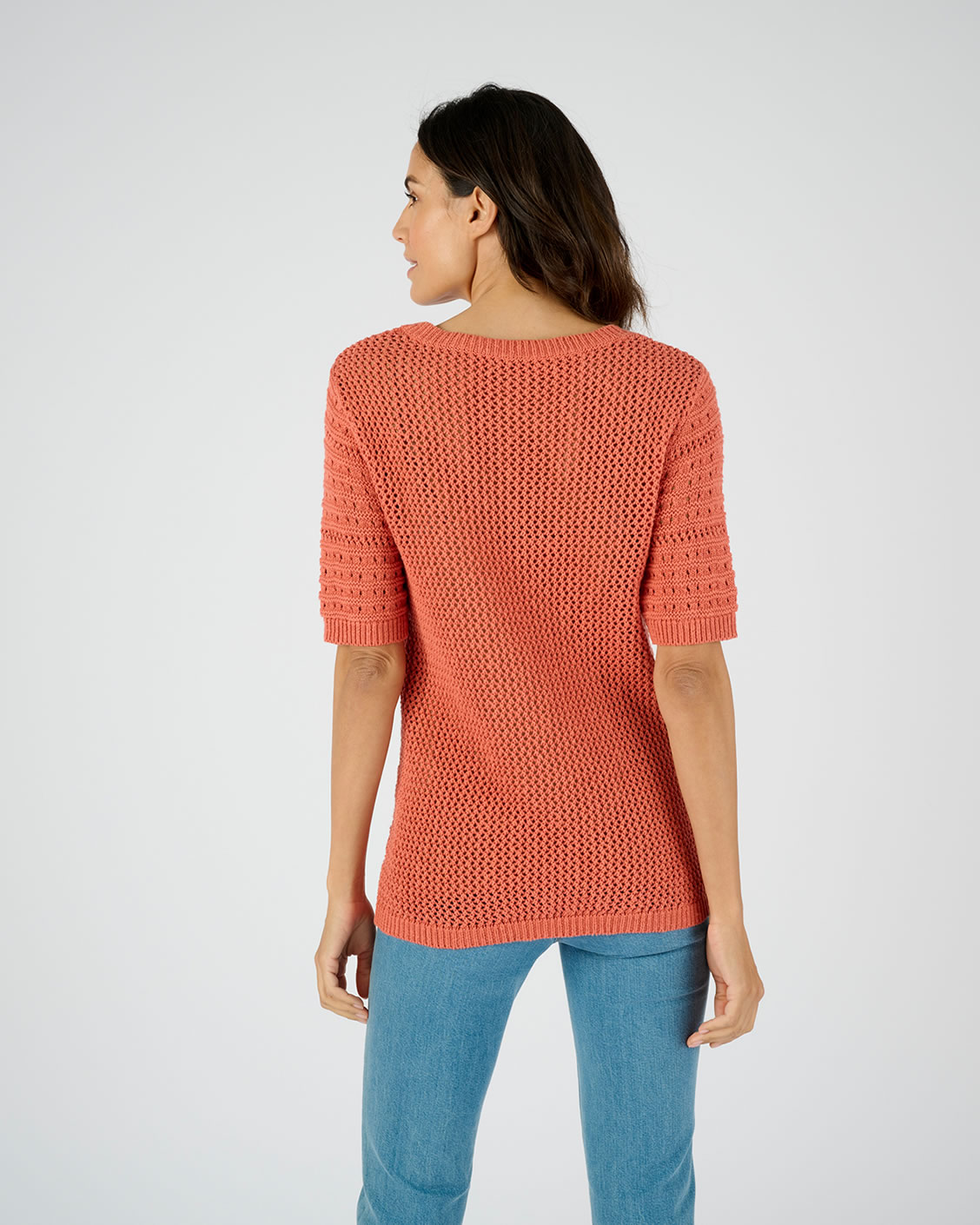 Pull maille fantaisie pur coton