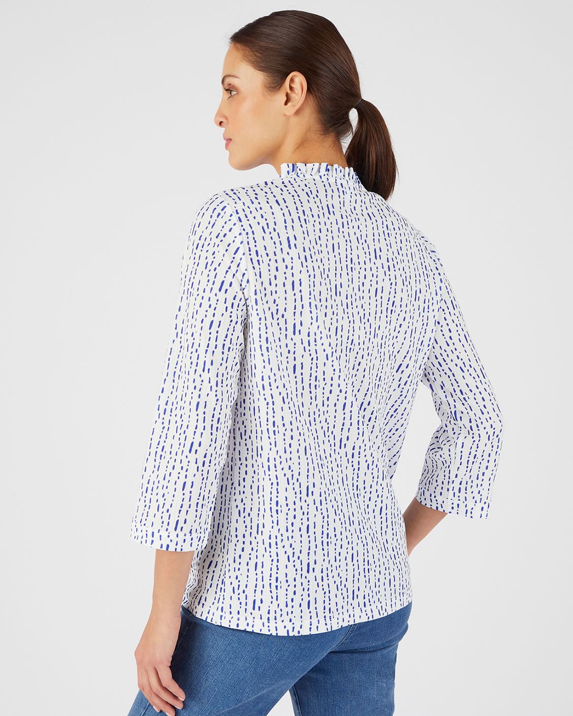 Top maille reliéfée imprimée