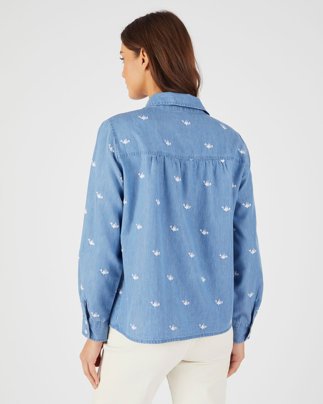 Chemisier coton et fibres lyocell Tencel™  brodé