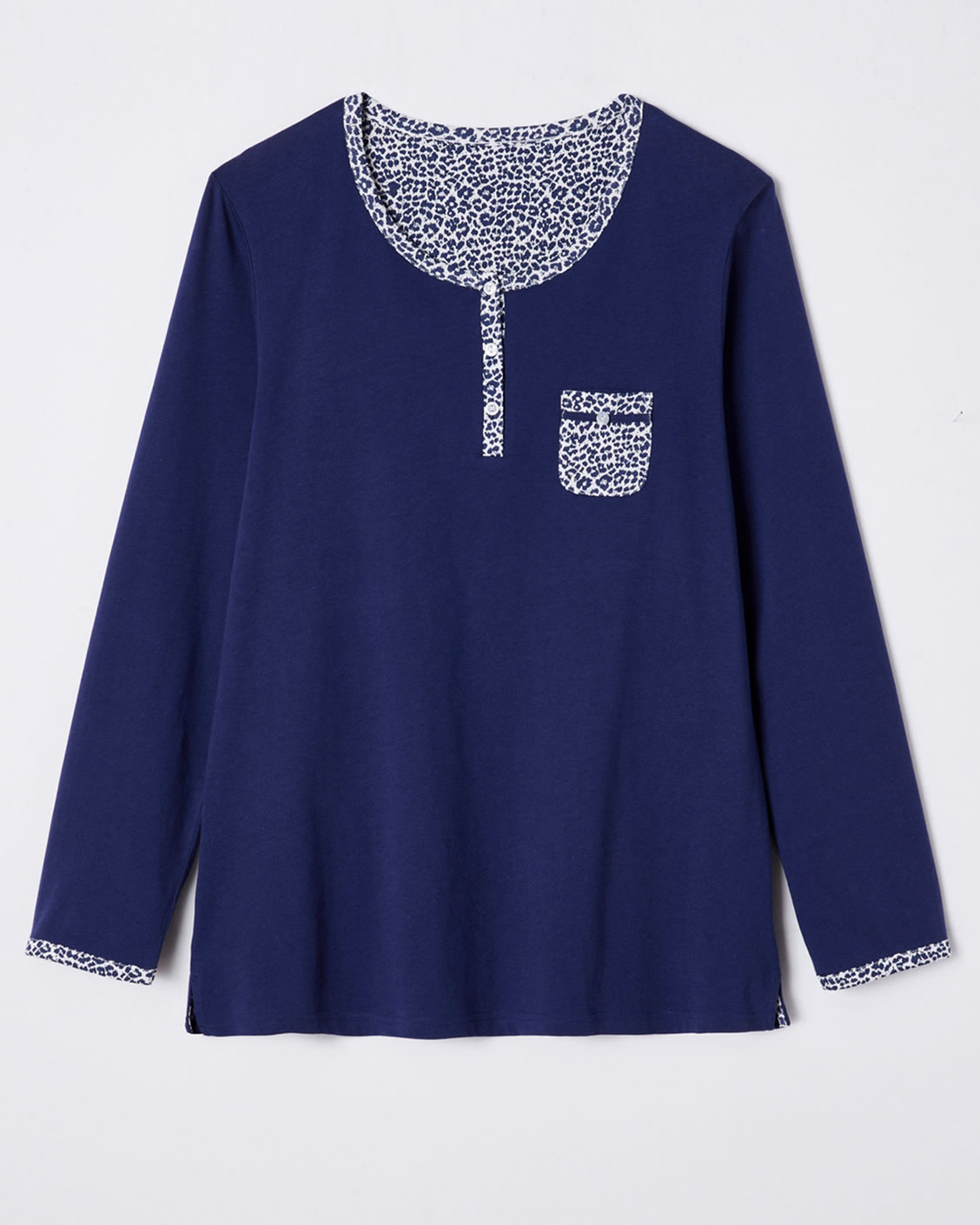 Pyjama pur coton peigné, manches longues