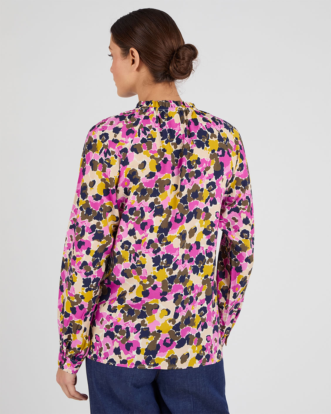 Blouse col volanté pure viscose Lenzing™ EcoVero™