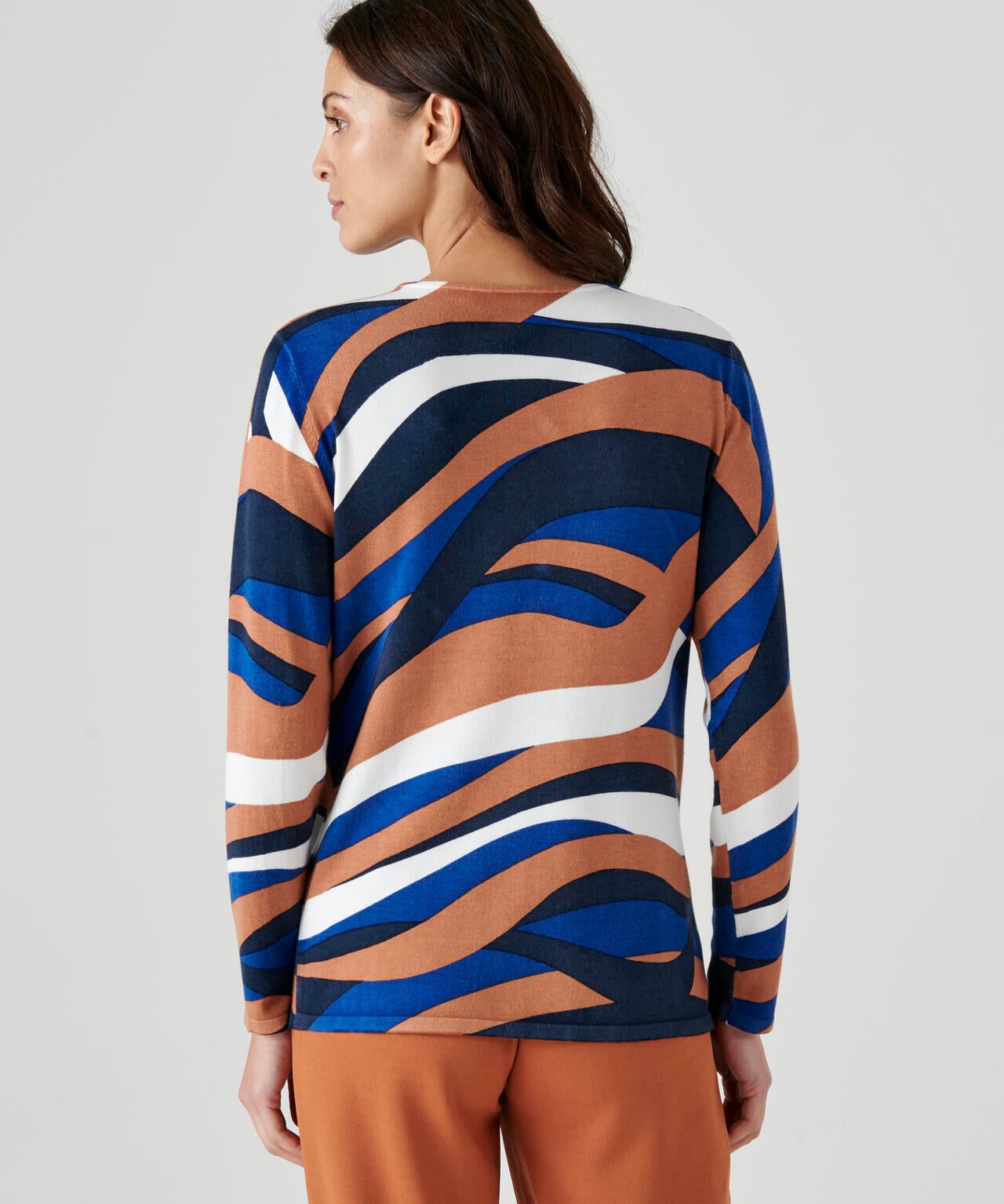 SRTUMEY Hauts D'Halloween Pour Femmes, Pulls D'Halloween Pour Femmes, Imprimé Graphique, Col Rond, Manches Longues, Orange, S