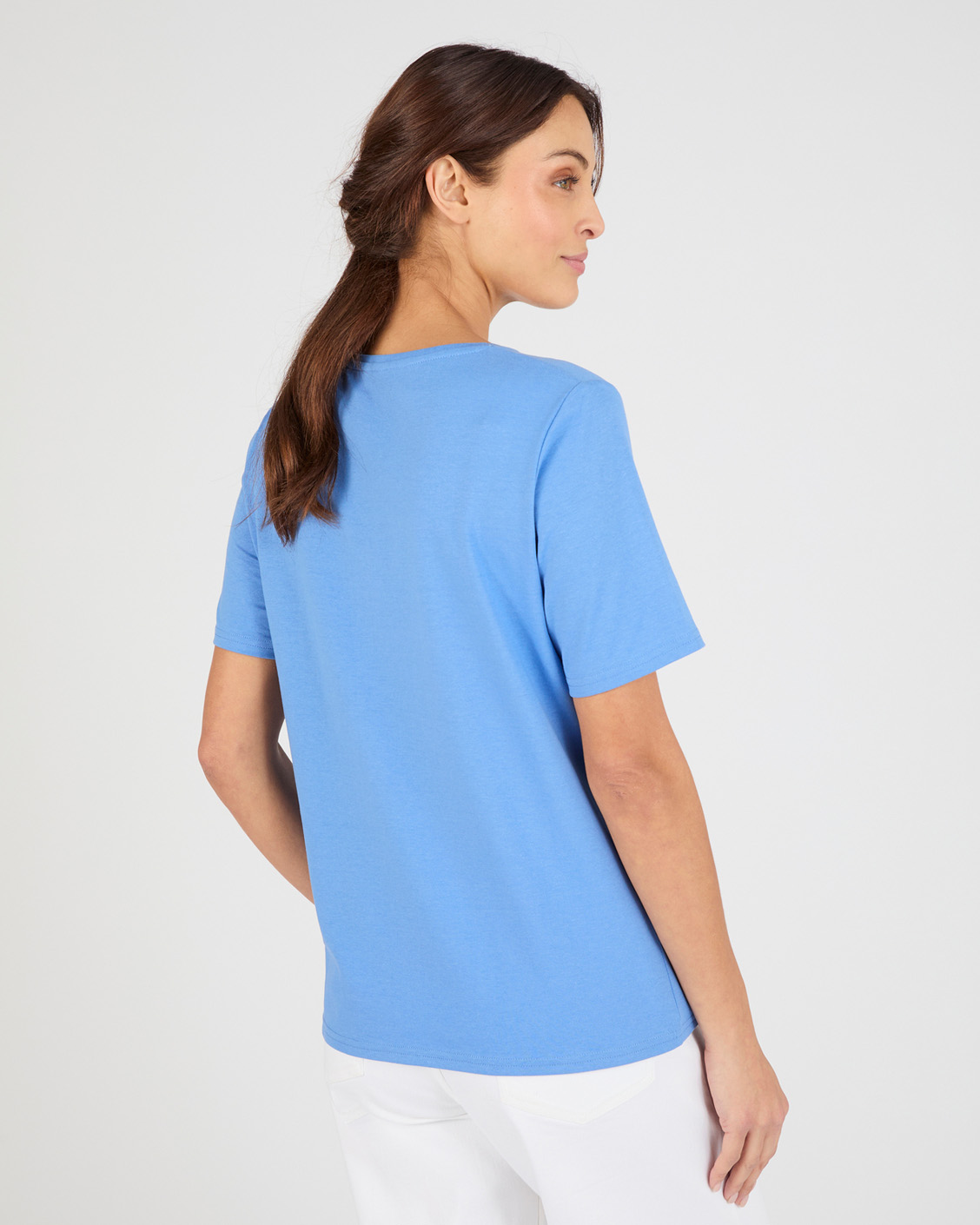 T-shirt maille jersey motif feuillage