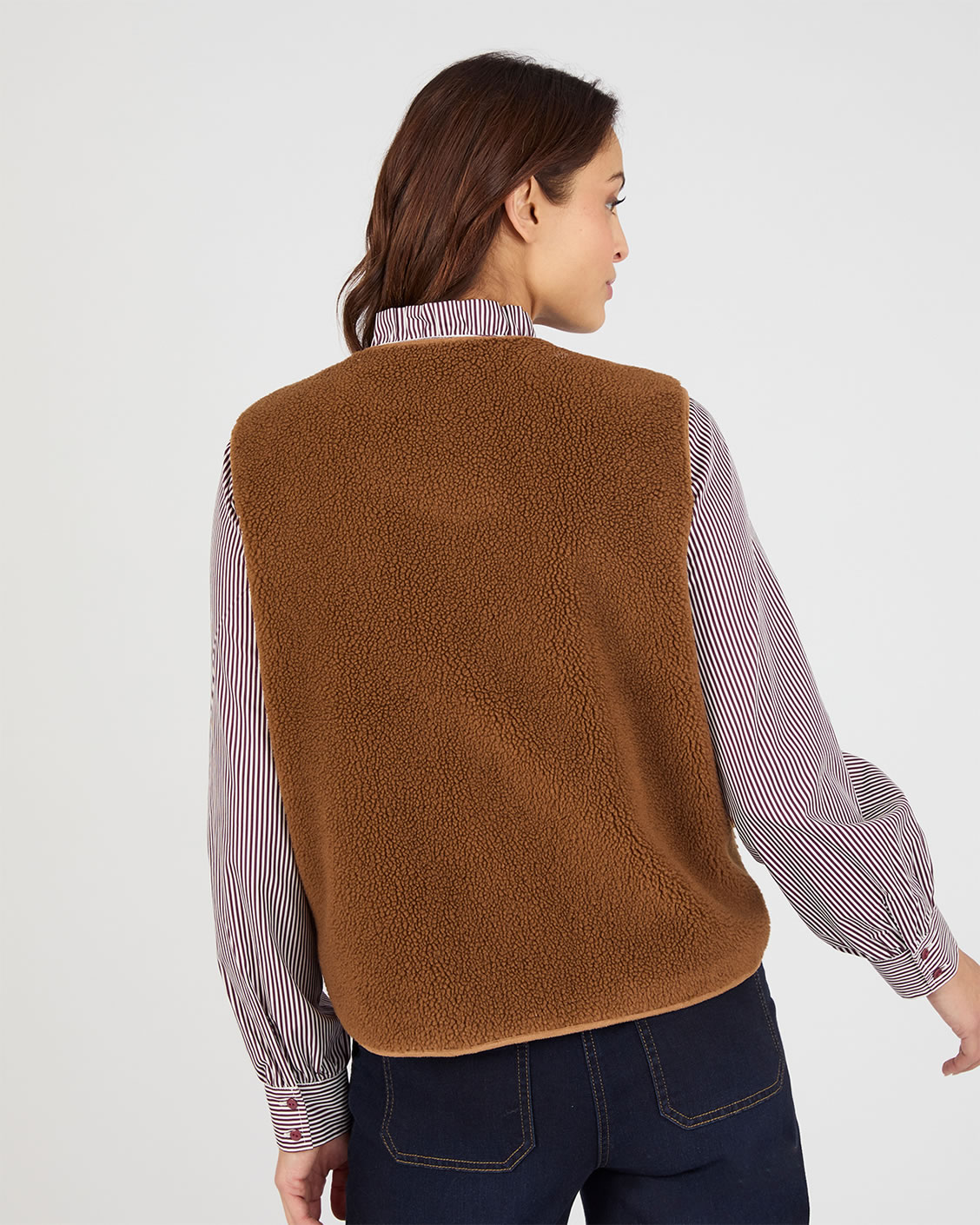 Veste sans manches maille polaire moutonnée