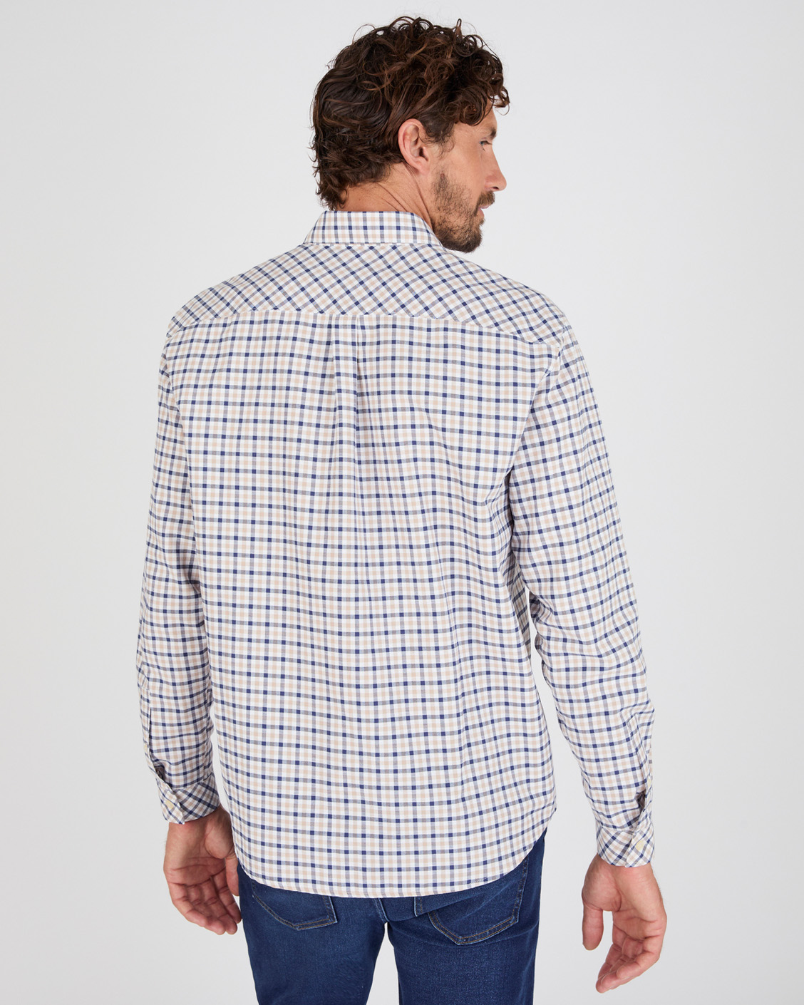 Chemise manches longues à petits carreaux