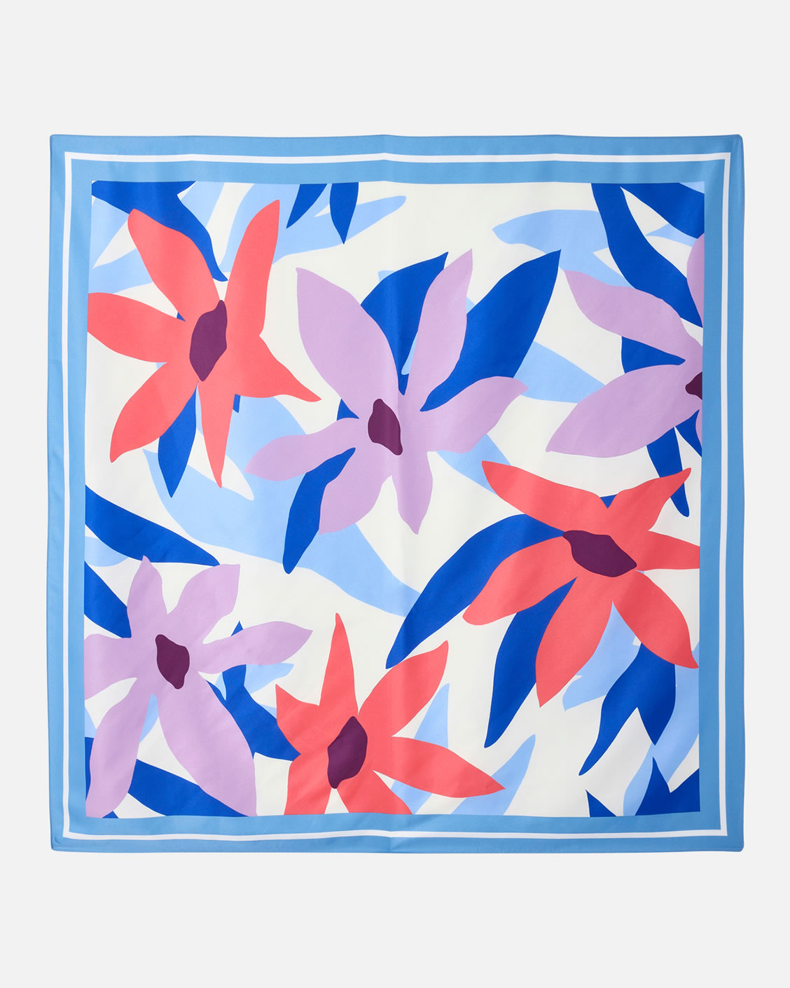 Foulard grand carré fleuri