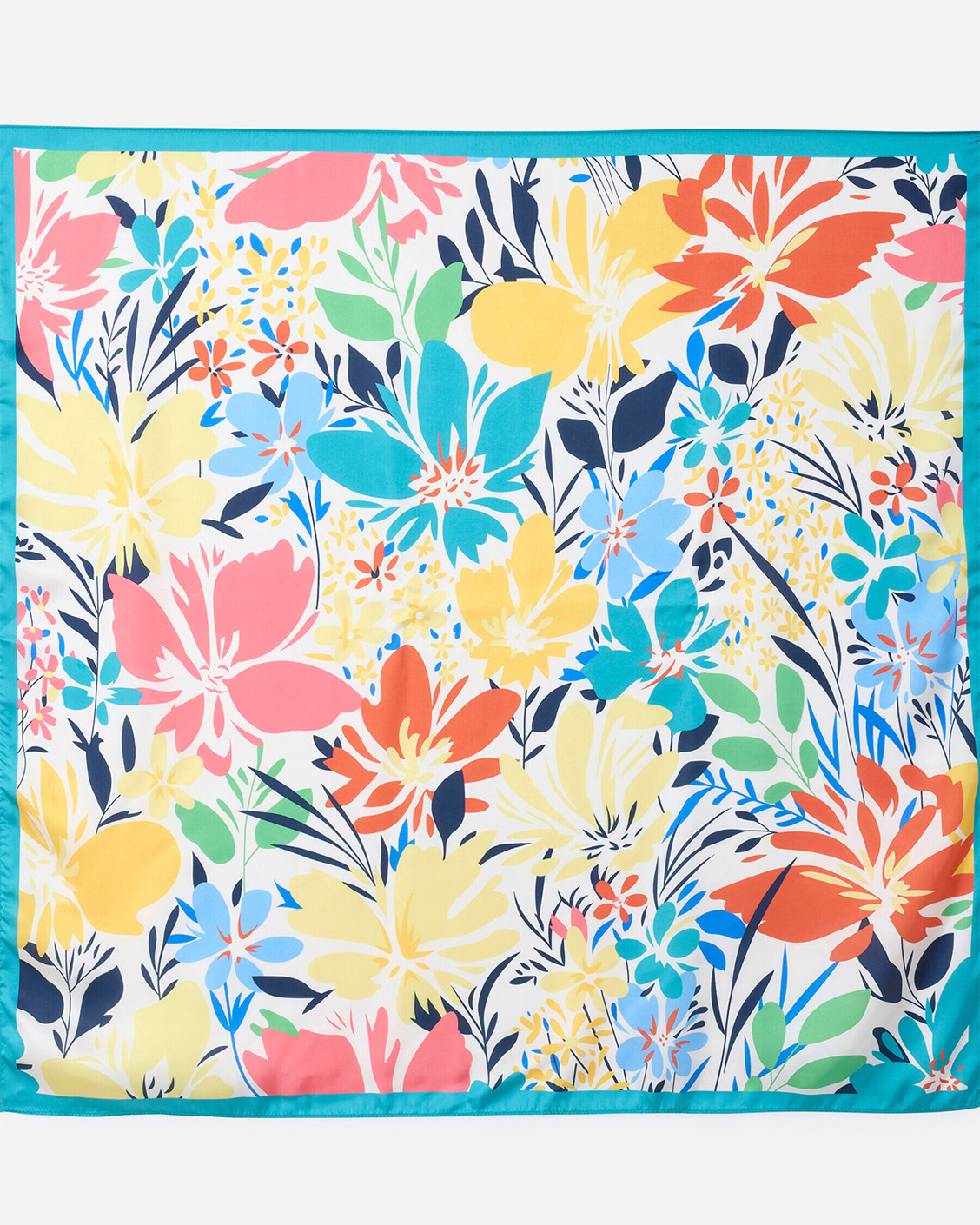 Foulard fleuri effet satiné