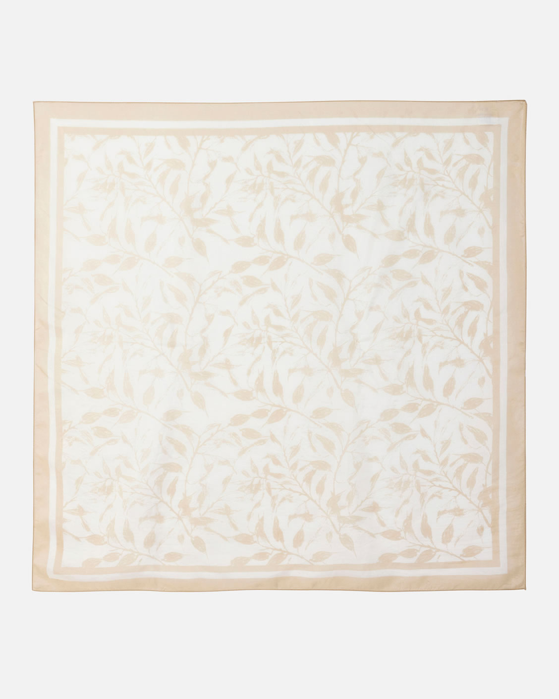 Foulard pure soie imprimé feuillage