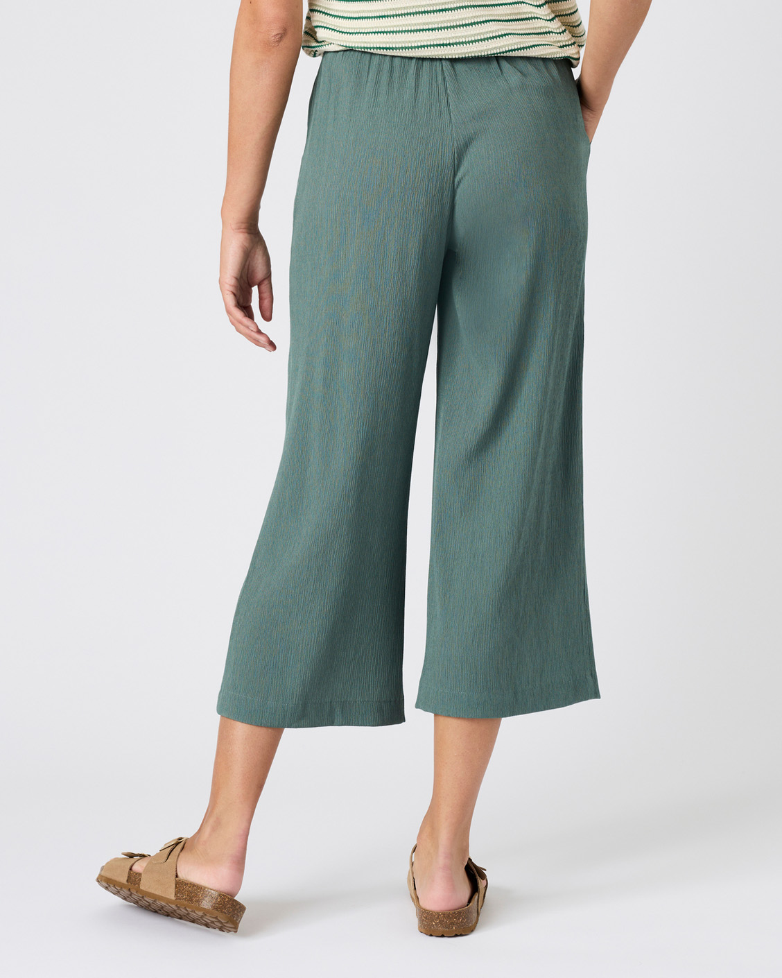 Pantacourt crépon enfilable