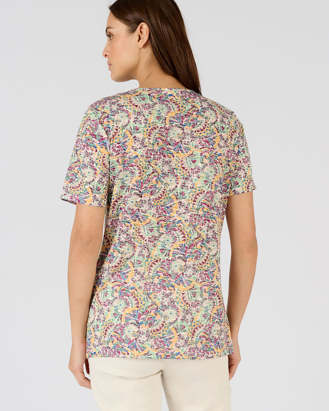 T-shirt maille dévorée imprimée