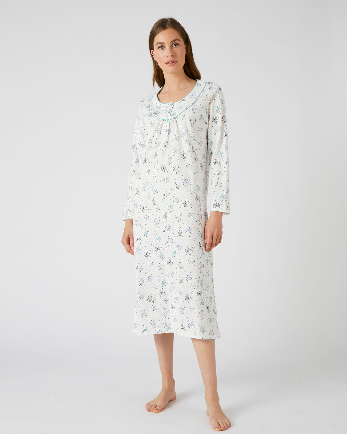 Lot de 2 chemises de nuit jersey pur coton peigné