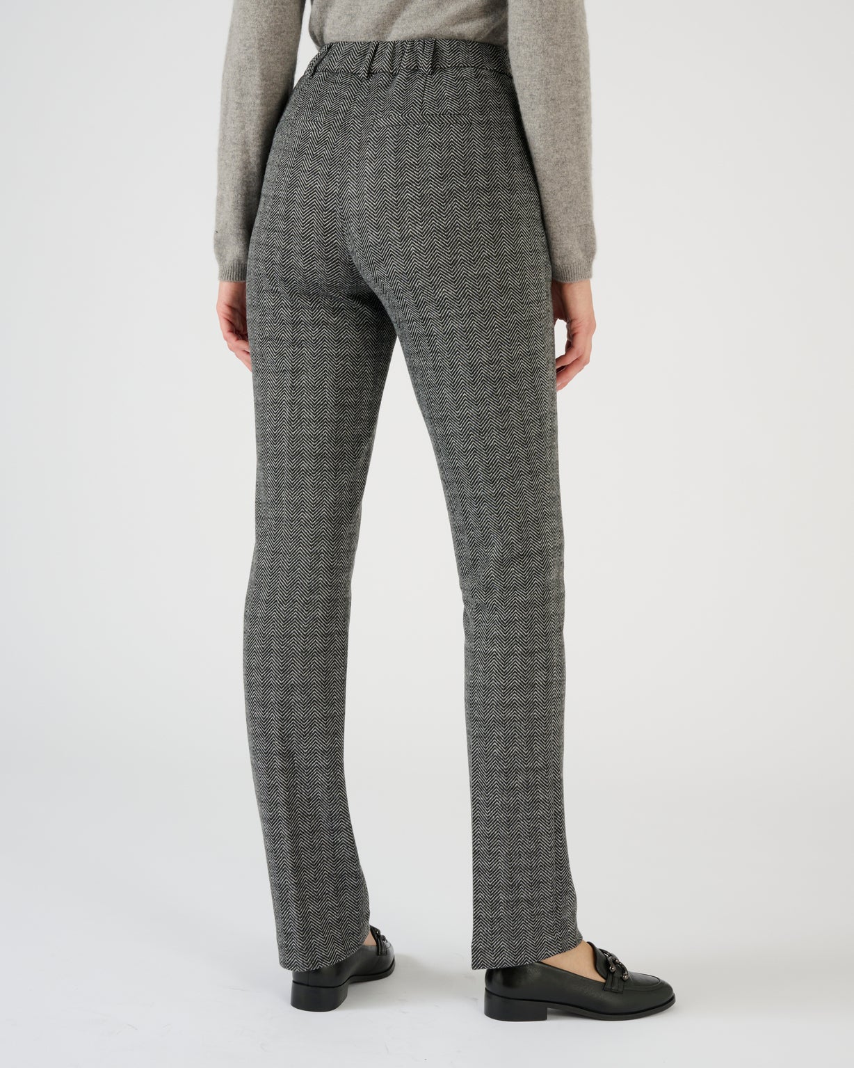 Pantalon enfilable en maille jacquard émerisée