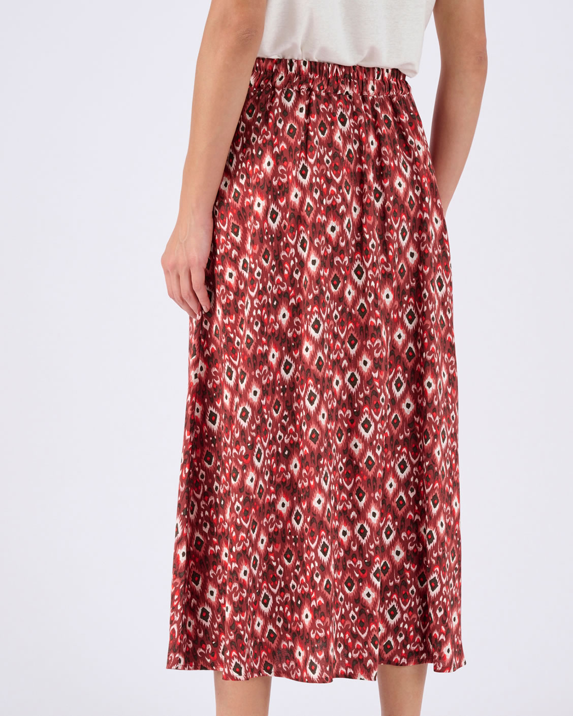 Jupe boutonnée en crêpe