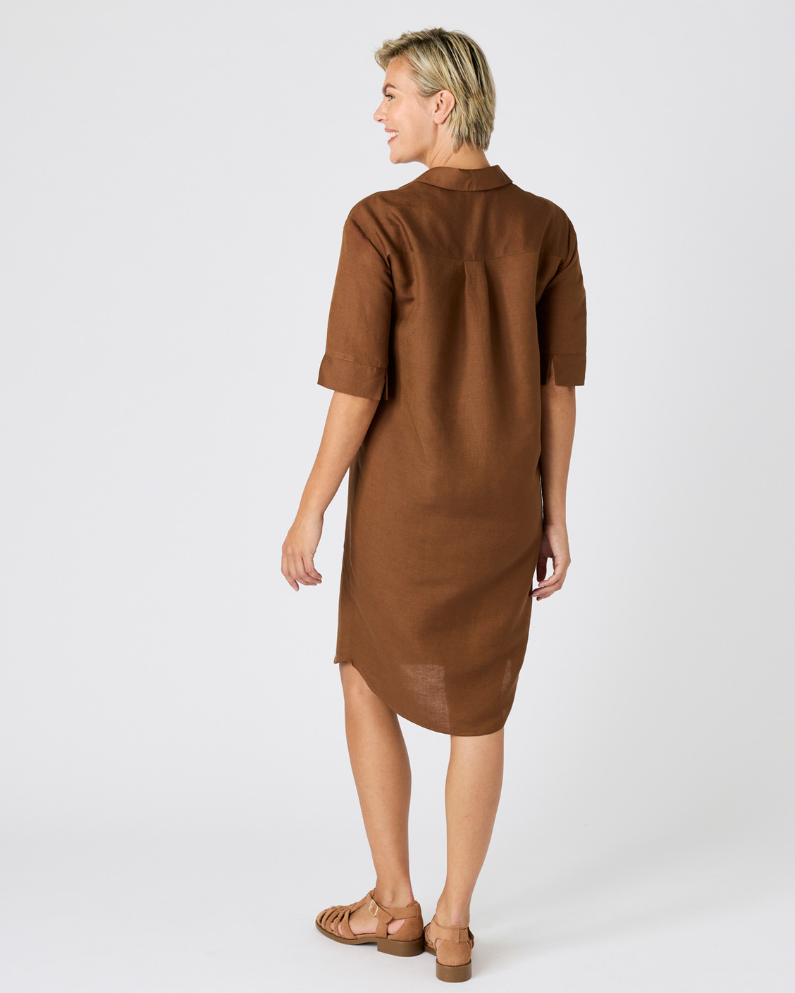 Robe caftan mélange lin