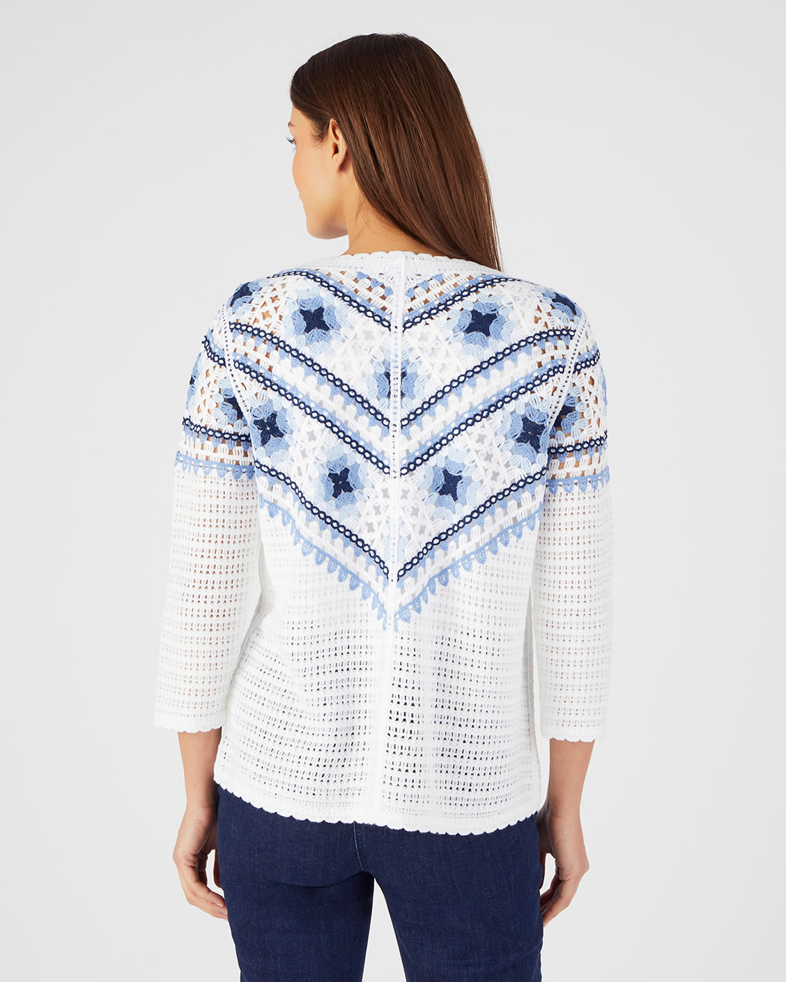 Pull maille crochet colorée