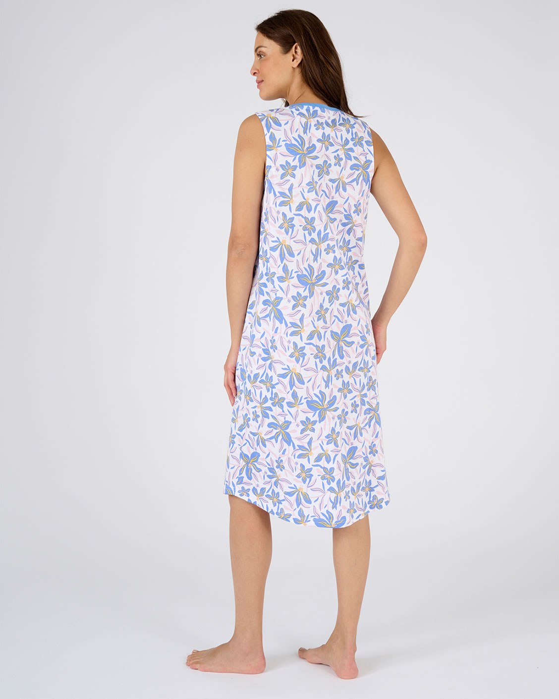 Chemise de nuit sans manches pur coton
