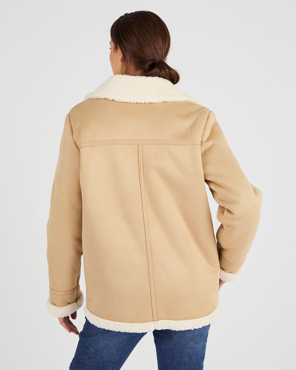 Veste effet peau lainée