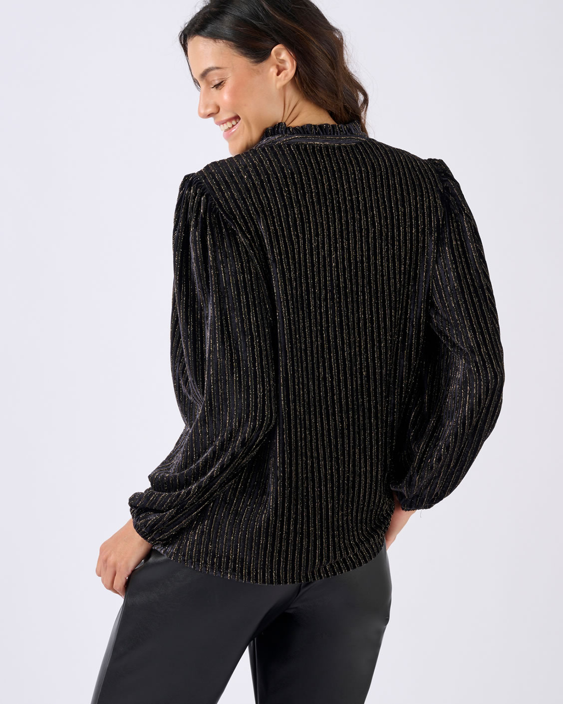 Chemisier en velours rayé