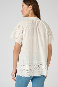 Blouse voile de coton broderie anglaise