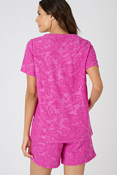 Pyjashort éponge jacquard reliéfé