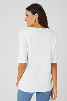 T-shirt maille jacquard reliefée