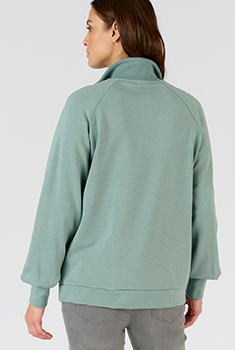 Sweat-shirt en molleton col camionneur zippé