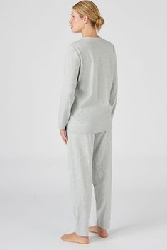 Pyjama jersey pois pur coton peigné