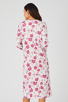 Chemise de nuit maille côtelée, intérieur légèrement gratté