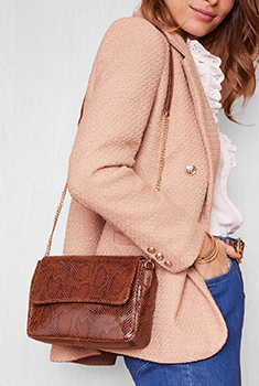 Sac en croûte de cuir motif animalier