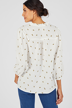 Blouse gaze pur coton brodée