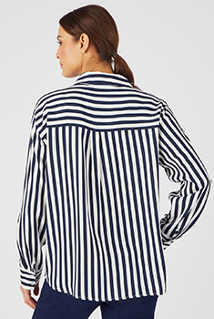Chemisier rayé fibres pure viscose Lenzing™ EcoVero™