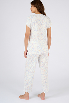 Pyjama 7/8ème en maille pointelle