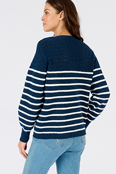 Pull rayures et maille ajourée Thermolactyl
