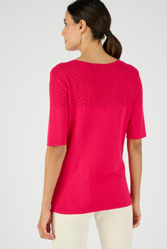 Pull plastron ajouré fantaisie