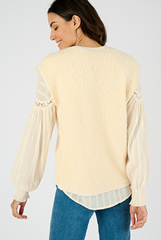 Gilet sans manches maille bouclette